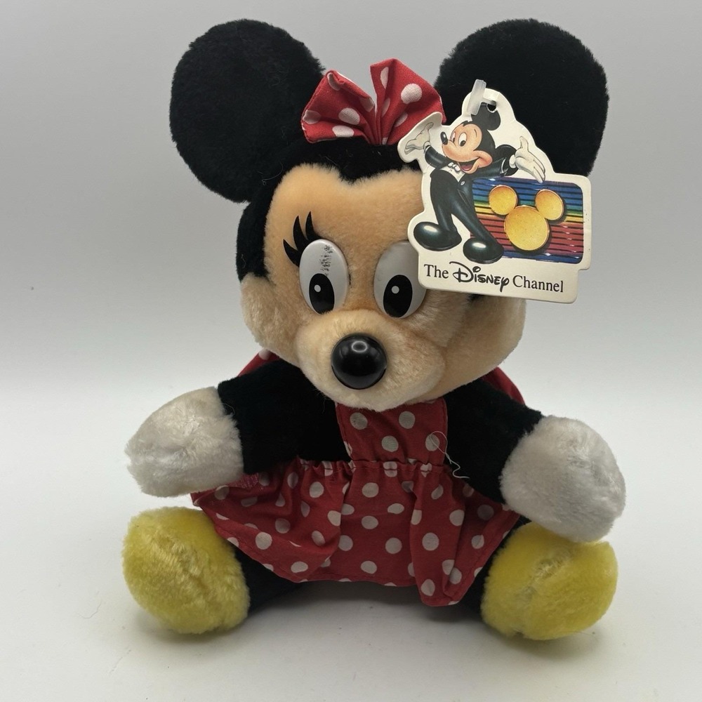 Vintage Disney Channel Parks Plush Minnie Mouse 12" Stuffed‎ Toy W/ Tags